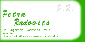 petra radovits business card